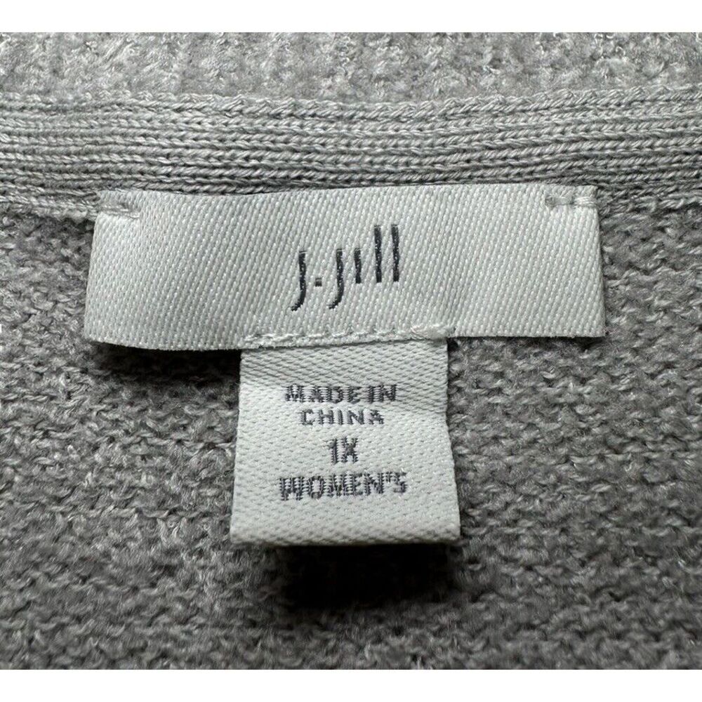 J JILL Grey sweater pullover size 1X Super Soft stretchy Comfy Casual - Picture 7 of 9